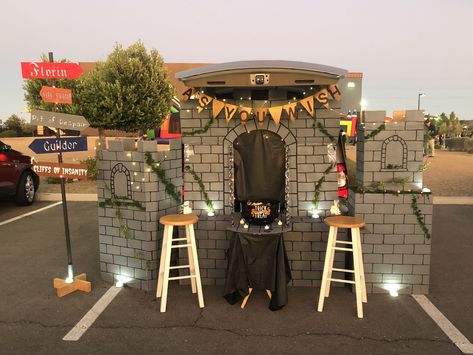 Princess Bride Trunk or Treat Labrynth Trunk Or Treat, Castle Theme Trunk Or Treat, Trunk Or Treat Disney Princesses, Haunted Castle Trunk Or Treat, Dnd Trunk Or Treat, Knight Trunk Or Treat, Evil Queen Trunk Or Treat Ideas, Princess Bride Decor, Fantasy Trunk Or Treat