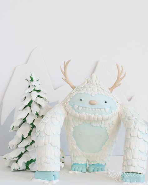 Mr. Yeti by Letterpress Bakery Yeti Bigfoot, Snowman Cake, Snow Theme, Himalayan Mountains, Abominable Snowman, Myths And Legends, First Snow, Cute Monsters, Sugar Art