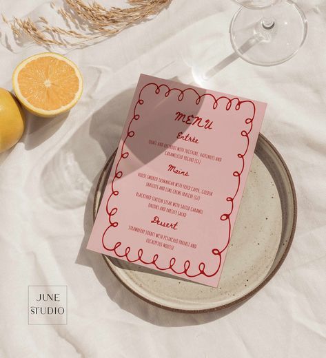 Diy Dinner, Event Budget, Menu Card Template, Menue Design, Birthday Menu, Background Colours, Hens Party, Pink Tea, Menu Card