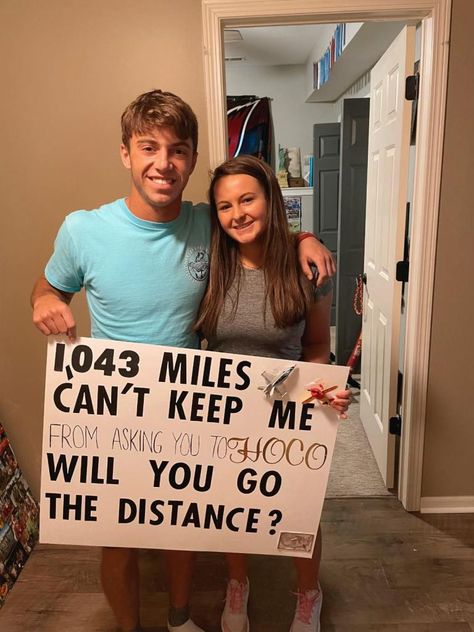 Prom Proposal From Girlfriend, Long Distance Promposal Ideas, Long Distance Hoco Proposal, Long Distance Promposal, Girl Ask Guy, Prom Posters, Prom Proposals, Cute Prom Proposals, Homecoming Posters