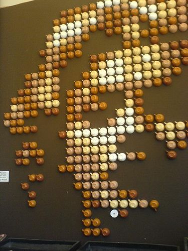 Donor Wall, Coffee Latte Art, Bottle Cap Art, Environmental Graphic Design, The Cafe, Environmental Design, Art Installation, Environmental Graphics, Sculpture Installation