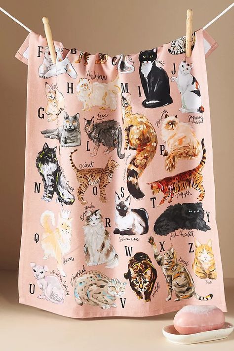 tea towel Anthropologie Home, Cat Themed Gifts, Cat Owners, White Elephant Gifts, Cat Theme, Elephant Gifts, Crazy Cat Lady, Crazy Cats, Dish Towels