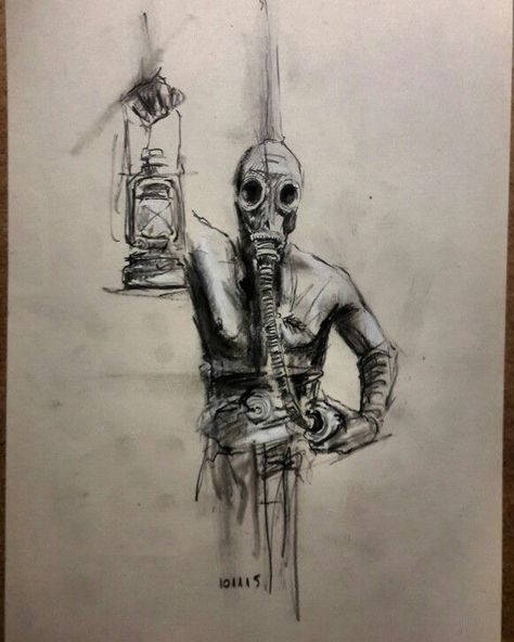 Gas Mask Sketch, Gasmask Drawing, Dystopian Tattoo, Gasmask Tattoo, Mask Draw, Gas Mask Drawing, Frank Miller Art, Apocalypse Tattoo, Gas Mask Tattoo