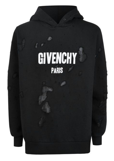 Distressed Hoodie by GIVENCHY #DistressedClothing #FashionTrend #Givenchy #PinState Ripped Hoodie, Givenchy Hoodie, Givenchy Top, Ripped Top, Distressed Hoodie, Hoodies Black, Distressed Top, Sweaters Black, Fashion Corner