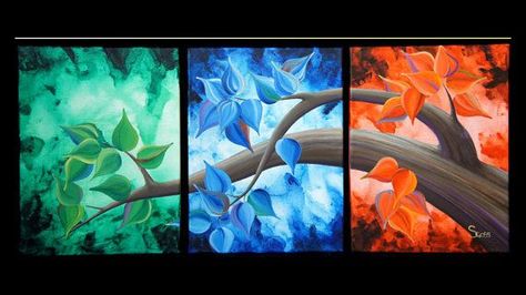 Triptych Art painting abstract art contemporary landscape modern ... Three Canvas Painting Ideas, Three Canvas Painting Ideas Easy, Three Canvas Painting, Triptych Art, Landscape Modern, Painting Canvases, Modern Wall Art Canvas, Abstract Tree, Contemporary Abstract Art