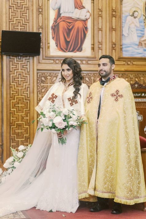 A simple & elegant traditional Coptic Orthodox wedding in Tampa via Magnolia Rouge Coptic Orthodox Wedding, Orthodox Wedding Dress, Coptic Wedding, Wedding Dress Code, Egyptian Wedding, Orthodox Wedding, Dress Code Wedding, Pastel Colours, Wedding Gallery