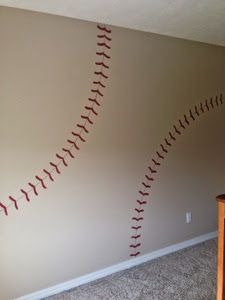 Baseball Rooms, Baseball Theme Room, Boy Room Paint, Baseball Bedroom, Sport Bedroom, Boy Nursery Themes, Baby Boy Themes, Baby Boy Nursery Themes, Baseball Wall