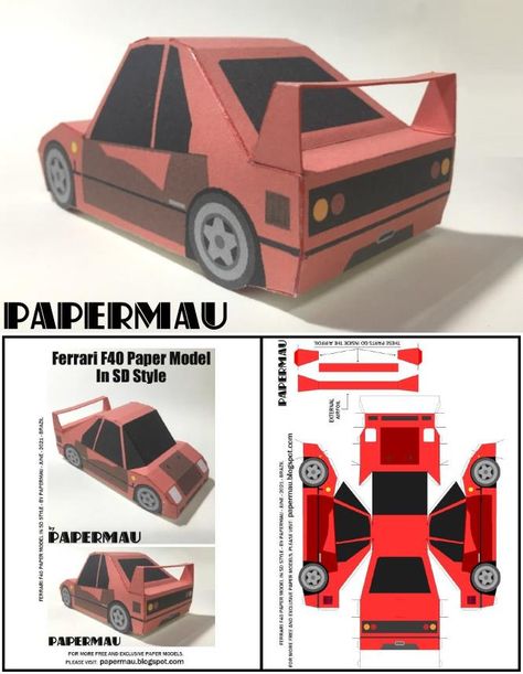 Paper Toy Car, Paper Cars, Iron Man Drawing, Car Papercraft, Paper Model Car, Newspaper Crafts Diy, Paper Car, Paper Puppets, Papercraft Printable