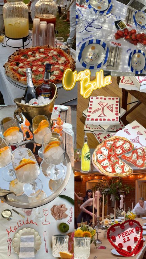 Pizza Wedding, Italian Themed Parties, Backyard Bridal Showers, Italian Dinner Party, Italian Party, Italian Theme, Birthday Dinner Party, Dinner Party Themes, Dinner Party Summer