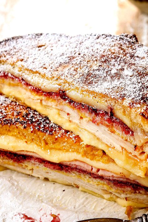 Best Monte Cristo Sandwich Recipe, Monte Cristo Recipe, Monte Cristo Sandwich Recipe, Sandwich Recipe Videos, Monte Cristo Sandwich, Dry Bread, Carlsbad Cravings, Monte Cristo, Sandwich Recipe