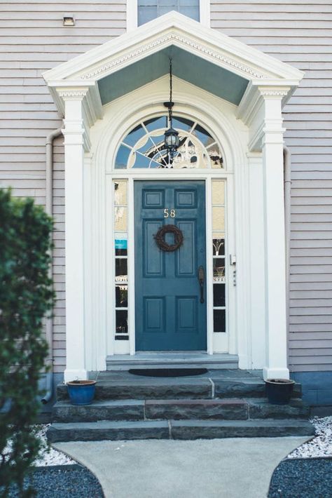 What better place to look for inspiration than in our own backyard of Newport, Rhode Island. We rounded up the 9 best paint colors for front doors. Front Door Blue House, Colors For Front Doors, Light Blue Front Door, Navy Blue Front Door, Front Door Farrow And Ball, Blue Interior Doors, Front Door Blue, Front Door Paint, Colorful Doors