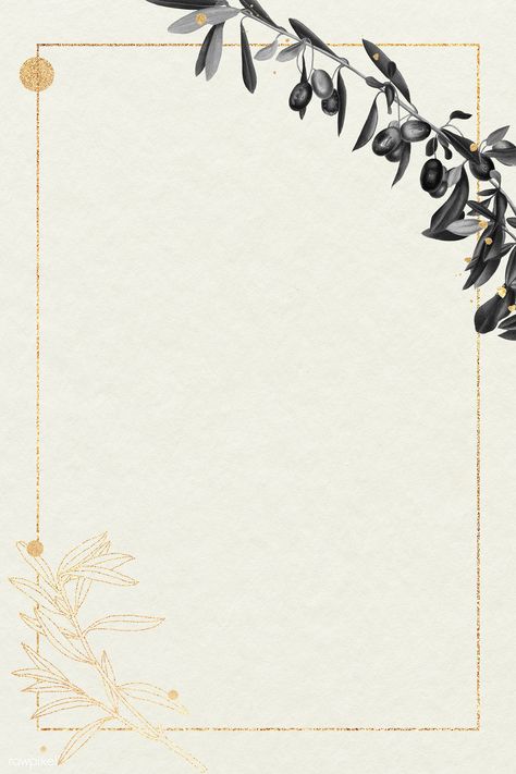 Rectangle gold frame with olive branch pattern illustration | premium image by rawpixel.com / Noon Printable Borders, Olive Branch Tattoo, Advertisement Background, Mexican Tiles, Branch Tattoo, Vector Frame, Design Frame, Flame Design, Branch Design