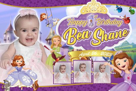 Sofia The First Tarpaulin Layout, Tarpaulin Layout, Birthday Tarpaulin, Birthday Tarpaulin Design, Tarpaulin Design, Happy 4th Birthday, Sofia The First, Sweet Nothings, 4th Birthday