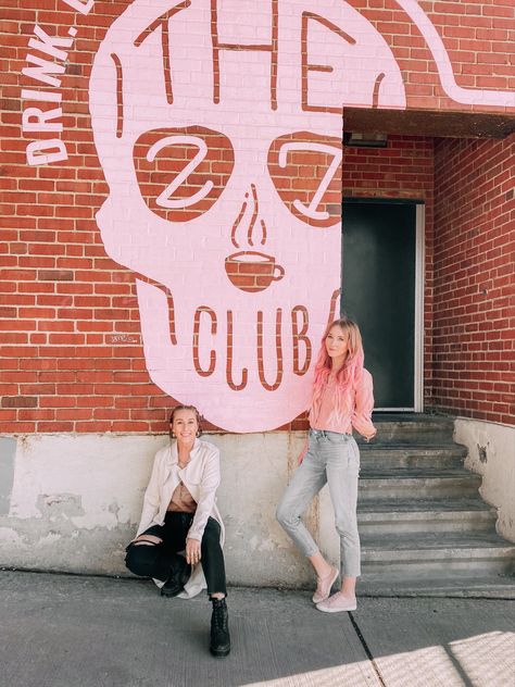 The peak of 2020 was MGK opening 27 Club. MGK. Coffee. Pink & black aesthetic. All necessary vibes for an edgy coffee shop shoot 27 Club Coffee, Pink Black Aesthetic, 27 Club, The Peak, Black Aesthetic, Cleveland, Pink Black, Coffee Shop, Art Gallery