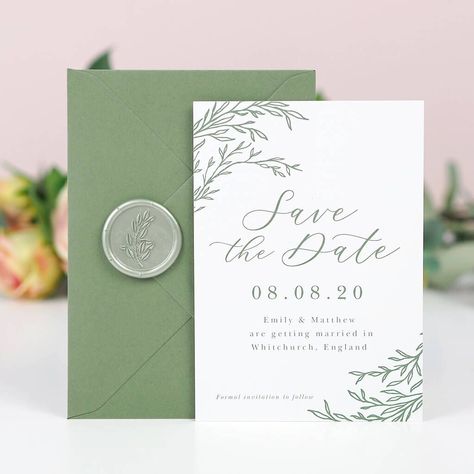 Safe The Date, Save The Date Invite, Florence Wedding, Save The Date Designs, Foliage Wedding, Green Wedding Invitations, Future Wedding Plans, Gold Invitations, Save The Date Card