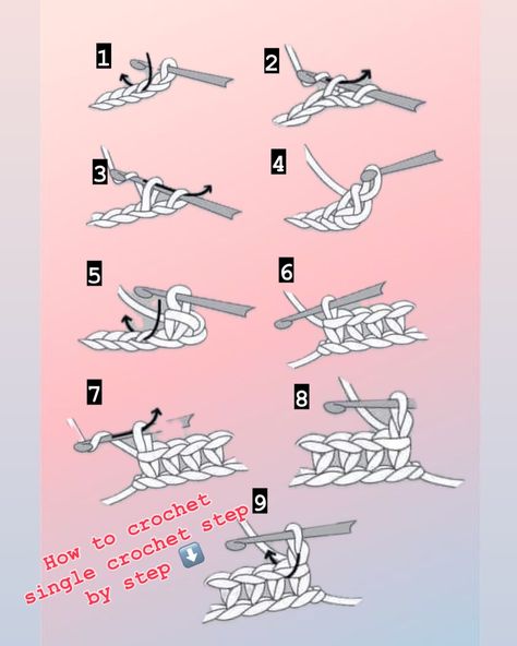 How to crochet single crochet step by step single crochet (abbreviated as “sc”) is the simplest of all crochet stitches making it perfect for projects that require structure, such as amigurumi (crocheted toys), blankets, and more. The beauty of the single crochet stitch lies in its ease of execution and the fact that it forms the foundation for many more complex stitches and techniques. #### How to Do a Single Crochet Stitch Step 1. Insert hook into the next stitch, yarn over, and pull up a... How Do I Crochet, How To Single Stitch Crochet, All Crochet Stitches, How To Crochet For Beginners Step By Step, Single Crochet Stitch Tutorial, Crochet Single Crochet, Crocheting Tips, Crochet Step By Step, Crocheted Toys
