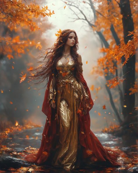 Autumn Court Dress, Autumn Court Aesthetic, Autumn Elf, Dramatic Character, Starfall Ball, Autumn Court, Goddess Halloween, Court Outfit, Pirate Princess