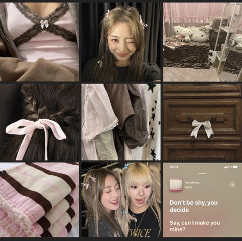 Dark Brown And Pink Aesthetic, Pink And Brown Moodboard, Pink Kpop Moodboard, Brown Pink Aesthetic Wallpaper, K Pop Moodboard, Brown And Pink Icons, Jihyo Moodboard, Pink Aesthetic Light, Moodboards Kpop