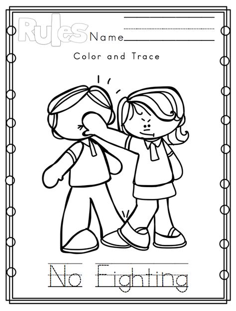 Printable Classroom Rules Coloring Pages Class Rules Coloring Pages, Preschool Rules Printable, Classroom Rules Coloring Pages, School Rules Worksheet, Razredna Pravila, Rules Coloring Pages, Nursery Class Activities, Kindergarten Classroom Rules, Manners Preschool