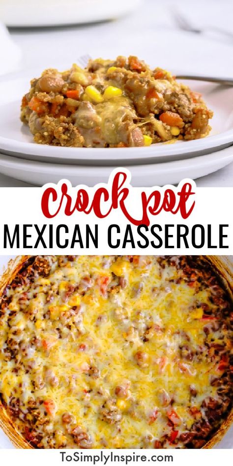 Crockpot Mexican Casserole, Casserole Crockpot Recipes, Crockpot Mexican, Crockpot Recipes Mexican, Easy Mexican Casserole, Ground Beef Recipes Mexican, Mexican Casserole Recipe, Slow Cooker Casserole, Mexican Flavors