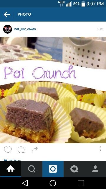 Poi crunch Hawaiian Dessert, Taro Recipes, Hawaiian Desserts, Mochi Recipe, Crunch Recipe, Hawaiian Christmas, Custard Cake, Party Appetizers, Just Cakes