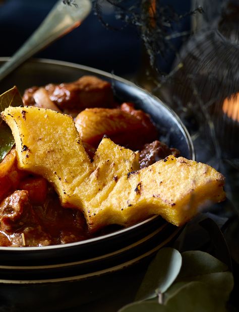 Stamp out spooky shapes in polenta for your Halloween spread Healthy Homesteader, Homesteader Recipes, Halloween Spread, Spooky Dinner, Gluten Free Halloween, Halloween Breakfast, Spooky Food, Halloween Party Dinner, Halloween Food Treats