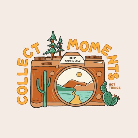 Keep Nature Wild on Instagram: “Collect moments 🌵🧡📸⁠ ⁠” Table Sketch, Bullet Journal Ideas Templates, Bullet Journal Mood Tracker Ideas, Collect Moments, Bullet Journal Mood, Hippie Art, Mood Tracker, Retro Poster, Word Art