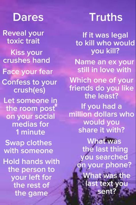 Dares To Ask Your Friends, Dares For Sleepovers, Crazy Truth Or Dare Questions, Abc Expose Me Questions Juicy, Truth Or Dare Couples Edition, Dares To Do With Friends, Truth Or Dare Questions For Teenagers, Crazy Dares, True Or Dare