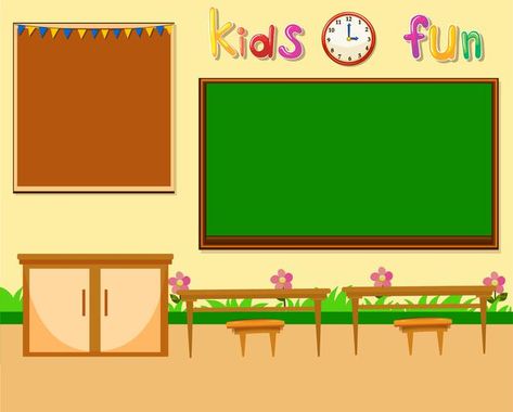 Classroom Interior Design, Classroom Scene, Frame School, Teachers Day Poster, Wooden Floor Tiles, School Border, Classroom Interior, Classroom Background, Chalkboard Vector