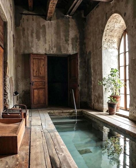 Indoor plunge pool inspo. #Indoor #plungepool #inspo #interior #minimalism #interiordesign #monochrome #masseria #lamia #lighting #puglia #lifestyle #architecture #style #rendering #modernrustic #traditional #historical #conversion Poolside Decor, Jungle House, Wellness Retreat, Plunge Pool, March 20, House Goals, Dream House Decor, House Inspo, Dream Home Design