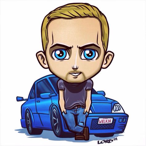 Paul Walker by Lord Mesa Cherub Cartoon, Lord Mesa Art, Napkin Ideas, Paul Walker Tribute, Eagles Team, Walker Art, Comics Marvel, Halloween Yard Decorations, Illustrator Illustration