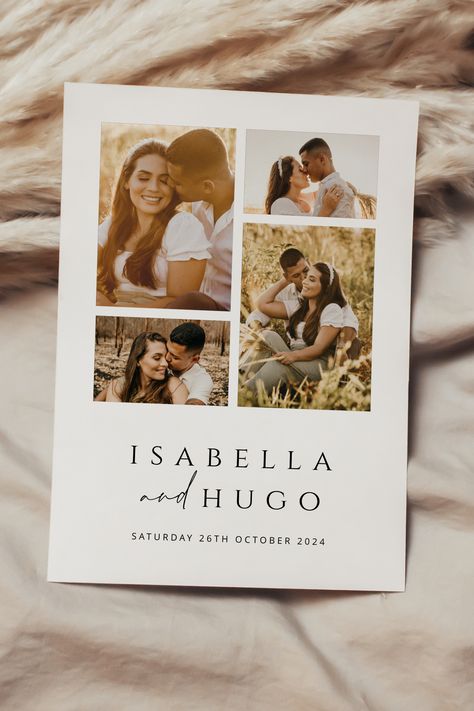 Wedding Invitations Pictures Ideas, Wedding Invitation With Pictures Couple, Wedding Invitation With Photo Of Couple, Wedding Modern Invitation, Wedding Invites Canva, Wedding Anoucments Ideas, Canva Wedding Invitation Templates, Wedding Invites With Pictures, Wedding Invitation Pictures