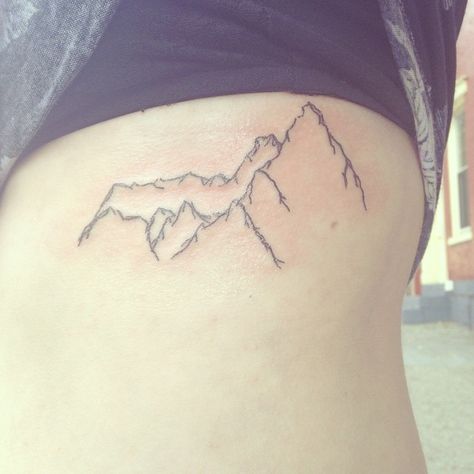 Heritage tattoo of the Swiss Alps mountain range @91huffstetler your pins inspired me. love the mountain idea. would get the swiss alps Heritage Tattoo, Grace Tattoos, Lotr Tattoo, Tatoo Inspiration, World Tattoo, Tat Ideas, Swiss Alps, Fine Line Tattoos, Line Tattoos