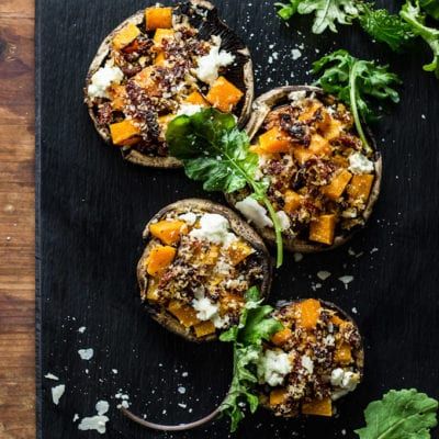 Butternut Squash Stuffed, The Clever Carrot, Clever Carrot, Butternut Recipes, Stuffed Portobello, Butternut Squash Recipes, Balsamic Glaze, Vegetarian Recipes Easy, Squash Recipes