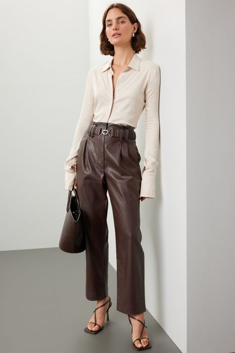 Notes Style, Comfy Flats, Polyester Pants, Favorite Daughter, Rent The Runway, Weekend Style, Derek Lam, Leather Trousers, Faux Leather Pants