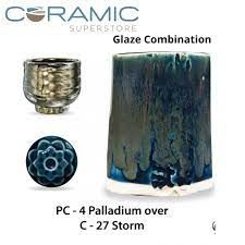 Palladium PC-04 over Storm C-27 Pottery Cone 5 Glaze Combination Amaco Palladium, Palladium Glaze, Cone 5 Glaze, Amaco Brent, Glaze Combinations, Metallic Glaze, Amaco Glazes, Pottery Glazes, Fool Gold