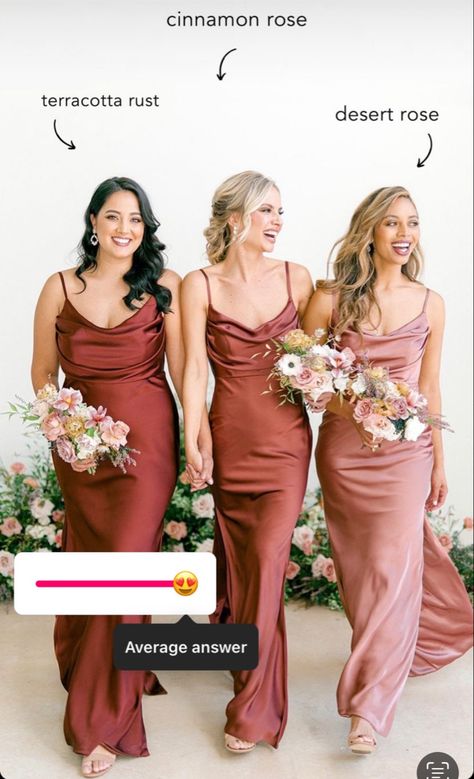 Bridesmaid Dresses Color Palette, Classic Gown, Bridal Parties Colors, Cinnamon Rose, Fall Bridesmaids, Wedding Motifs, Fall Bridesmaid Dresses, Rose Bridesmaid Dresses, Bridesmaid Colors