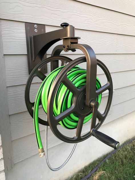 AmazonSmile: Liberty Garden 710 Navigator Rotating Garden Hose Reel, Holds 125-Feet of 5/8-Inch Hose - Bronze : Everything Else Water Hose Holder, Garden Hose Storage, Dream Garden Backyards, Liberty Garden, Outdoor Garden Storage, Modern Water Feature, Pools For Small Yards, Front Lawn Landscaping, Backyard Covered Patios