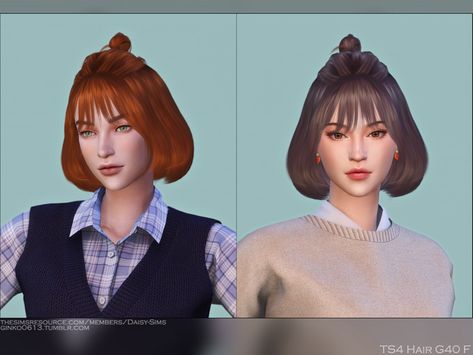 Sims 4 Cc Hair Female Short, Alpha Cc, Clothes Cc, Cc Sims4, Cc Mods, Fotos Aesthetic, Girl Haircut, Female Hair, Sims Four