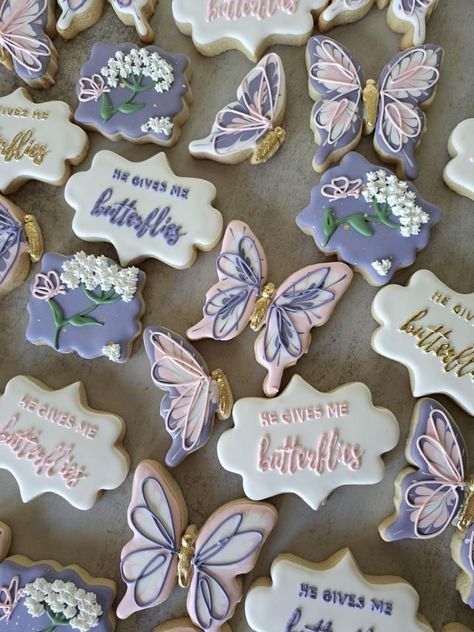 Butterfly Bridal Shower Cookies, Butterfly Cookies, Bridal Cookies, Bridal Shower Cookies, Butterfly Theme, Wedding Shower, Cookie Decorating, Bridal Shower, Give It To Me