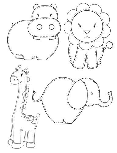 Free Animal Applique Patterns, Quilted Animal Patterns, Animal Applique Patterns Free Printable, Free Applique Patterns Templates Animals, Applique Templates Printable Free Animals, Elephant Applique Pattern Free, Animal Patterns Free Templates, Elephant Patterns Free Printable, Applique Baby Quilts