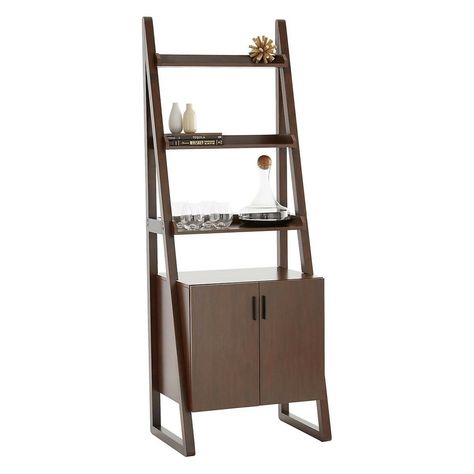 Bar Bookcase, Bookshelf With Cabinet, Bookcase With Cabinet, Leaning Shelf, Shop Shelving, Free Standing Shelves, Perfect Bar, Shelving Solutions, Office Guest Room