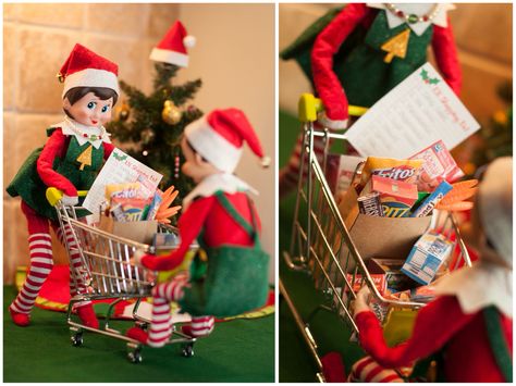 Elf Shopping Cart, Elf On The Shelf Shopping Cart, Forgotten Cookies, Grocery Cart, Cookies For Santa, Elf Ideas, Fun And Games, Christmas Cooking, Shelf Ideas