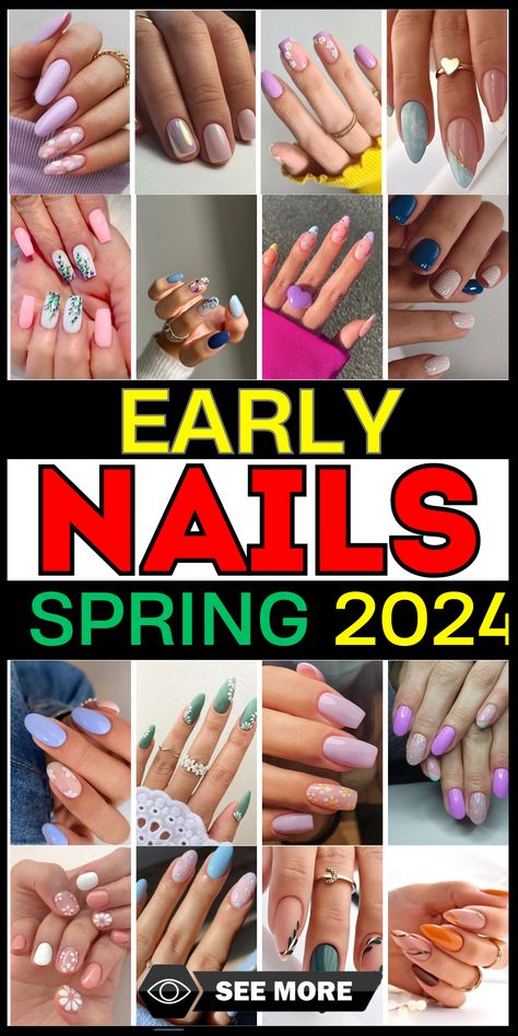 2024’s Chic Early Spring Nails: Fresh Trends & Seasonal Hues Pastel Trends, Popular Nail Colors, April Nails, Nail Color Trends, Spring Nail Trends, Cute Spring Nails, Spring Nail Colors, Nails Spring, Spring Nail Art