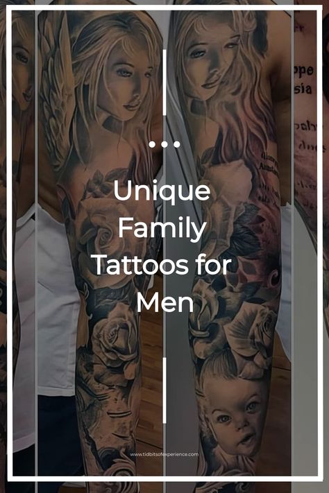 Looking for inspiration on family tattoos for men? Whether you're honoring your parents, siblings, or kids, we've got ideas that celebrate the bond between family members. From meaningful quotes to symbolic imagery, these tattoos are a beautiful way to showcase your love and connection. Explore unique designs that resonate with your personal story and capture the essence of family relationships. Let these tattoo ideas inspire you to create a permanent tribute to your loved ones that you'll cheri Uncle And Nephew Tattoos, Tattoo Ideas For Men Daughter, Best Family Tattoos For Men, Tribute To Parents Tattoo, Parent Tattoos For Men, Protect Family Tattoo, Family Man Tattoos, Tattoo Idea For My Son, Family Tattoo Ideas Men