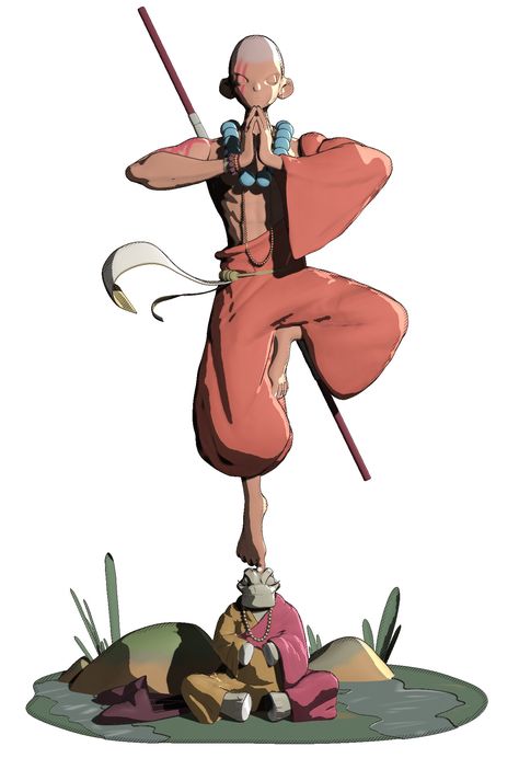 Monk Poses Reference, Shaolin Monk Art, Monk Poses, Buddhist Monk Art, Monk Meditation Art, Monk Rpg, Monk Drawing, Monk Character Design, Monk Illustration