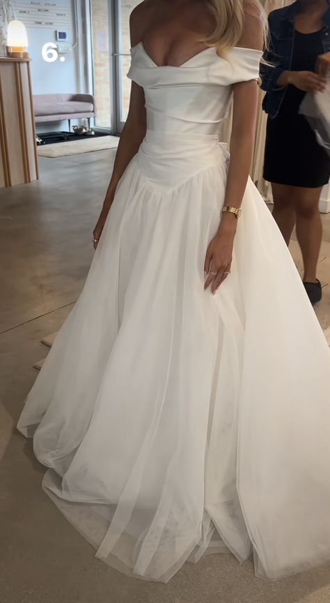 Fitted Top Flowy Bottom Wedding Dress, Waist Drop Wedding Dress, Tight Top Flowy Bottom Wedding Dress, Ariel Inspired Wedding Dress, Drop Corset Wedding Dress, Wedding Dress Dropped Waist, Clean Girl Wedding Dress, Low Waisted Wedding Dress, Simple Drop Waist Wedding Dress