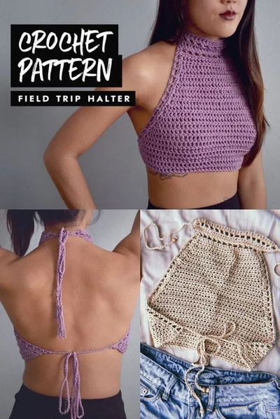 Simple Crochet Halter Top, Crochet Halter Top Pattern, Perfect Summer Day, Crochet Halter Top, Crochet Boho Top, Crop Top Pattern, Crochet Crop Top Pattern, Mode Crochet, Simple Crochet