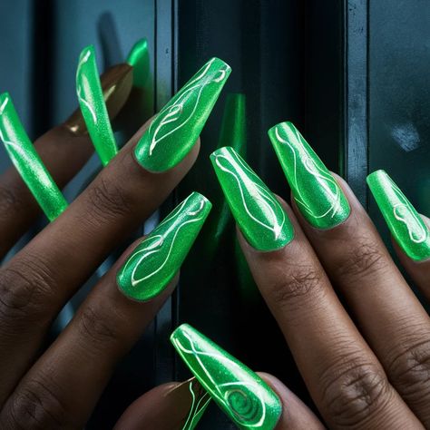 Close-up of vibrant neon green nails with a glossy finish, perfect for making a bold statement. #NeonGreenNails #NailInspiration #NailArtIdeas Cerulean Nails, Brat Nails, Lime Green Nails, Neon Green Nails, Nail Inspiration, Nail Games, Green Nails, To Shine, Creative Designs