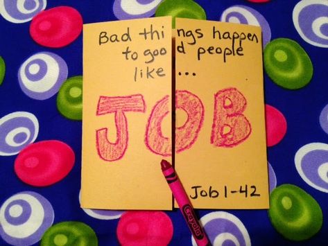 Job. Surely, you have heard of the patience of Job. Do you really know how this story goes? Inexpensive, easy, and unique children's Bible lesson. Free to all! Take a look on the blog tonight! Job Bible, Sunday School Games, Bible Object Lessons, Children's Church Crafts, Bible Story Crafts, Sunday School Crafts For Kids, Bible Study For Kids, Bible Crafts For Kids, Job 1